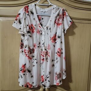 Women's Short Sleeve Blouse, Size 1X